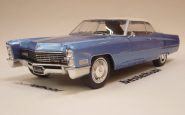 CADILLAC DEVILLE CONVERTIBLE 1967 LIGHT BLUE METALLIC KK SCALE 1
